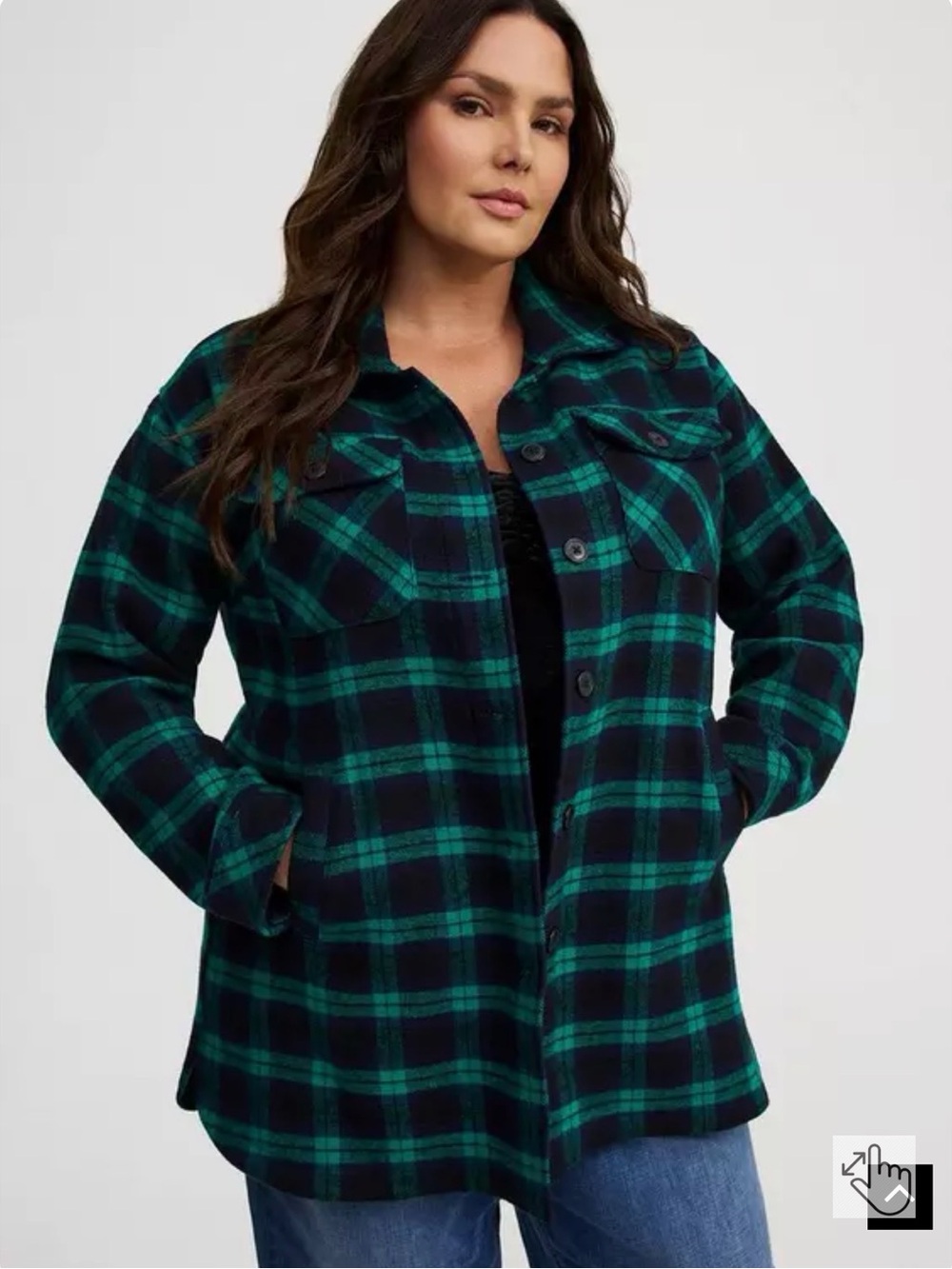 Torrid Brushed Twill Cotton Plaid Shacket